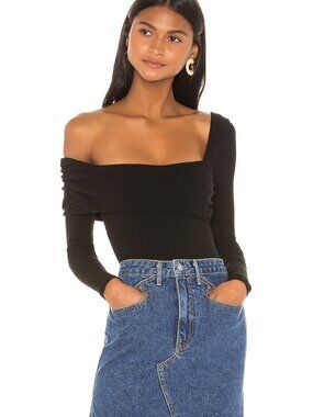 Privacy Please Florence One Shoulder Bodysuit - Black - Size Small